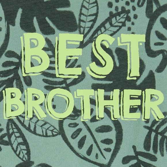 Baby Boys Carter's BEST BROTHER Short Set Size 12 18 24 months Jungle Green  NWT - Picture 2 of 4